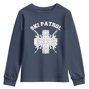 Ski Patrol Youth Sweatshirt Mountain Rescue Winter Slopes Skiing Snowboarding TS11 Navy Print Your Wear