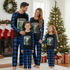 Frog Resist Plaid Pajama Set Portland Frog Activist Protest City Art TS11 Blue Plaid Print Your Wear