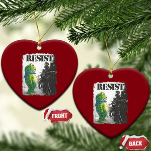 Frog Resist Ceramic Ornament Portland Frog Activist Protest City Art TS11 Print Your Wear