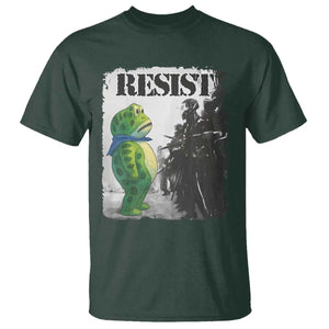 Frog Resist T Shirt Portland Frog Activist Protest City Art TS11 Dark Forest Green Print Your Wear