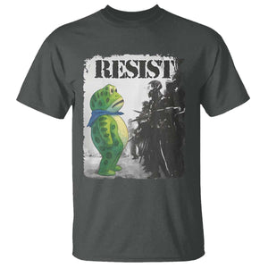 Frog Resist T Shirt Portland Frog Activist Protest City Art TS11 Dark Heather Print Your Wear