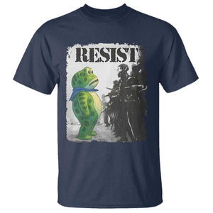 Frog Resist T Shirt Portland Frog Activist Protest City Art TS11 Navy Print Your Wear