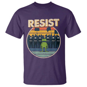 Frog Resist T Shirt Portland Frog Activist Protest Retro Sunset TS11 Purple Print Your Wear