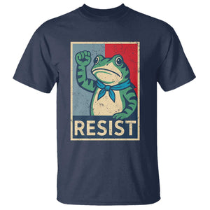 Frog Resist T Shirt Portland Frog Raised Fist Poster Graphic TS11 Navy Print Your Wear