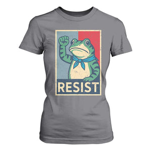 Frog Resist T Shirt For Women Portland Frog Raised Fist Poster Graphic TS11 Charcoal Print Your Wear