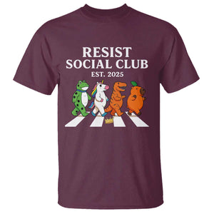 Resist Social Club 2025 T Shirt Portland Frog Animals Mascot Walking TS11 Maroon Print Your Wear