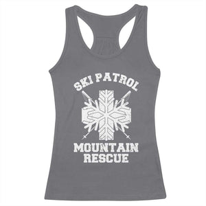 Ski Patrol Mountain Rescue Racerback Tank Top Winter Slopes Skiing Snowboarding Snowflake TS11 Charcoal Print Your Wear