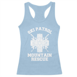 Ski Patrol Mountain Rescue Racerback Tank Top Winter Slopes Skiing Snowboarding Snowflake TS11 Light Blue Print Your Wear