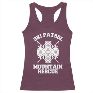 Ski Patrol Mountain Rescue Racerback Tank Top Winter Slopes Skiing Snowboarding Snowflake TS11 Maroon Print Your Wear