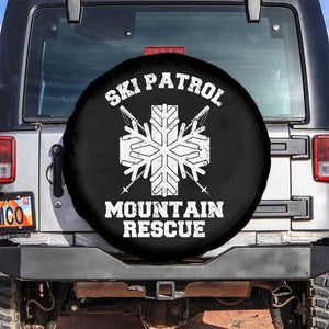 Ski Patrol Mountain Rescue Spare Tire Cover Winter Slopes Skiing Snowboarding Snowflake TS11 No hole Black Print Your Wear