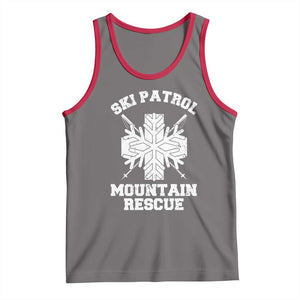 Ski Patrol Mountain Rescue Tank Top Winter Slopes Skiing Snowboarding Snowflake TS11 Deep Heather Red Print Your Wear
