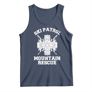 Ski Patrol Mountain Rescue Tank Top Winter Slopes Skiing Snowboarding Snowflake TS11 Navy Print Your Wear