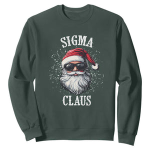 Funny Christmas Santa Sweatshirt Sigma Claus Cool Santa The Rizzler Meme TS11 Dark Forest Green Print Your Wear