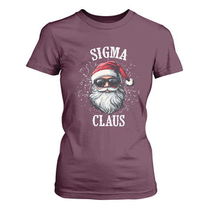 Funny Christmas Santa T Shirt For Women Sigma Claus Cool Santa The Rizzler Meme TS11 Maroon Print Your Wear