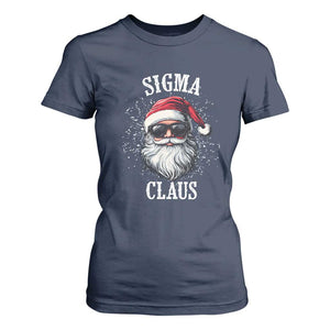 Funny Christmas Santa T Shirt For Women Sigma Claus Cool Santa The Rizzler Meme TS11 Navy Print Your Wear