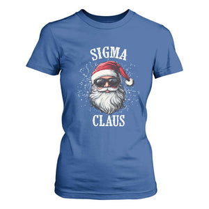 Funny Christmas Santa T Shirt For Women Sigma Claus Cool Santa The Rizzler Meme TS11 Royal Blue Print Your Wear