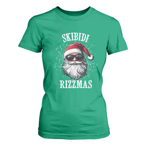 Funny Christmas Santa T Shirt For Women Skibidi Rizzmas Charisma Rizz Santa Claus TS11 Irish Green Print Your Wear