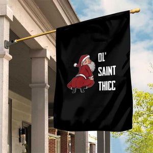 Funny Christmas Naughty Santa Garden Flag Ol' Saint Thicc Kiss My Ass TS11 Print Your Wear