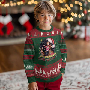 Funny African American Xmas Ugly Christmas Sweater Ain't Nothin' But A Christmas Party Black Melanin Santa Girl TS11 Christmas Print Your Wear
