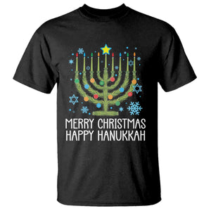 Funny Chrismukkah T Shirt Merry Christmas Happy Hanukkah Christmas Tree Jewish Menorah TS11 Black Print Your Wear