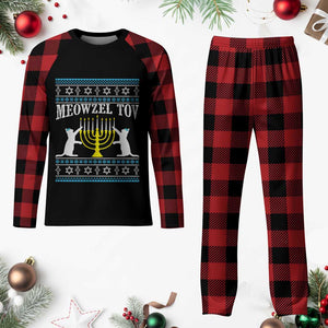 Meowzel Tov Plaid Pajama Set Funny Hanukkah Cat Jewish Chanukah Menorah TS11 Buffalo Plaid Print Your Wear