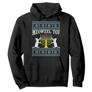 Meowzel Tov Hoodie Funny Hanukkah Cat Jewish Chanukah Menorah TS11 Black Print Your Wear
