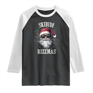 Funny Christmas Santa Raglan Shirt Skibidi Rizzmas Charisma Rizz Santa Claus TS11 Black White Print Your Wear