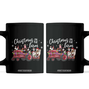 Funny Christmas On The Farm Coffee Mug Vintage Red Tractor Livestock TS11 Black Print Your Wear