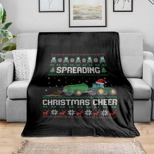 Spreading Christmas Cheer Throw Blanket Funny Farming Tractor Xmas TS11 Print Your Wear