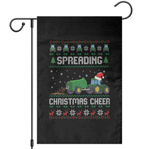 Spreading Christmas Cheer Garden Flag Funny Farming Tractor Xmas TS11 Black Print Your Wear