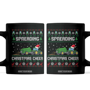 Spreading Christmas Cheer Coffee Mug Funny Farming Tractor Xmas TS11 Black Print Your Wear