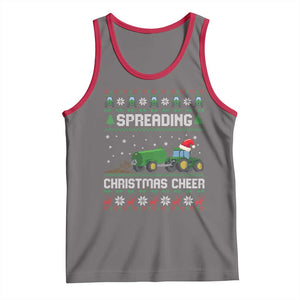 Spreading Christmas Cheer Tank Top Funny Farming Tractor Xmas TS11 Deep Heather Red Print Your Wear