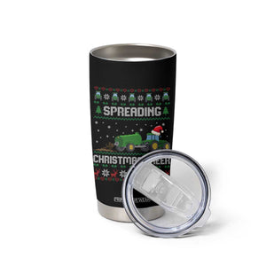 Spreading Christmas Cheer Tumbler Cup Funny Farming Tractor Xmas TS11 Print Your Wear