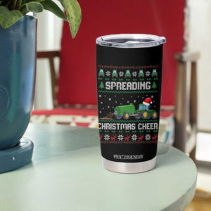 Spreading Christmas Cheer Tumbler Cup Funny Farming Tractor Xmas TS11 Print Your Wear