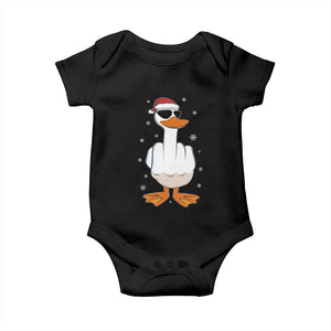 Funny Christmas Offensive Rude Duck Baby Onesie I Dont Give A Duck Middle Finger Xmas TS11 Black Print Your Wear