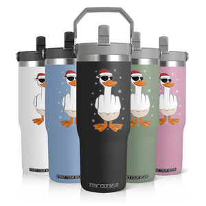 Funny Christmas Offensive Rude Duck Flip Straw Tumbler I Dont Give A Duck Middle Finger Xmas TS11 Print Your Wear