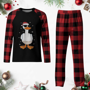 Funny Christmas Offensive Rude Duck Plaid Pajama Set I Dont Give A Duck Middle Finger Xmas TS11 Buffalo Plaid Print Your Wear