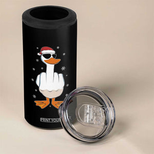 Funny Christmas Offensive Rude Duck 4 in 1 Can Cooler Tumbler I Dont Give A Duck Middle Finger Xmas TS11 Print Your Wear
