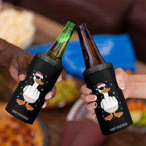 Funny Christmas Offensive Rude Duck 4 in 1 Can Cooler Tumbler I Dont Give A Duck Middle Finger Xmas TS11 Print Your Wear