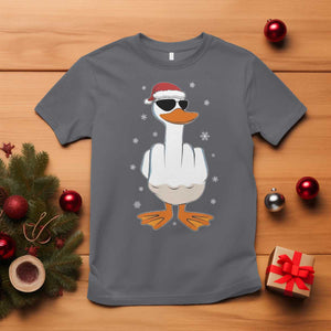 Funny Christmas Offensive Rude Duck T Shirt I Dont Give A Duck Middle Finger Xmas TS11 Charcoal Print Your Wear