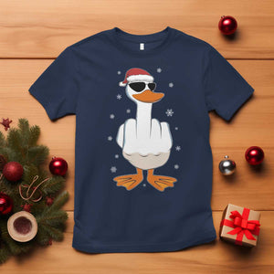 Funny Christmas Offensive Rude Duck T Shirt I Dont Give A Duck Middle Finger Xmas TS11 Navy Print Your Wear