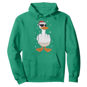 Funny Christmas Offensive Rude Duck Hoodie I Dont Give A Duck Middle Finger Xmas TS11 Irish Green Print Your Wear
