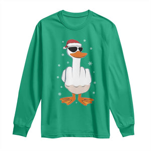 Funny Christmas Offensive Rude Duck Long Sleeve Shirt I Dont Give A Duck Middle Finger Xmas TS11 Irish Green Print Your Wear