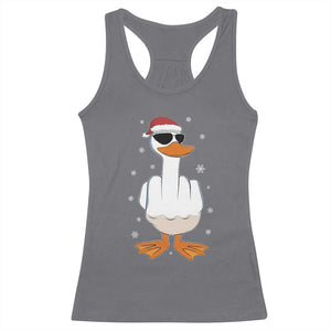 Funny Christmas Offensive Rude Duck Racerback Tank Top I Dont Give A Duck Middle Finger Xmas TS11 Charcoal Print Your Wear