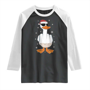 Funny Christmas Offensive Rude Duck Raglan Shirt I Dont Give A Duck Middle Finger Xmas TS11 Black White Print Your Wear