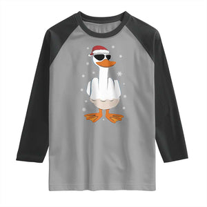 Funny Christmas Offensive Rude Duck Raglan Shirt I Dont Give A Duck Middle Finger Xmas TS11 Sport Gray Black Print Your Wear