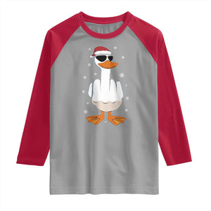 Funny Christmas Offensive Rude Duck Raglan Shirt I Dont Give A Duck Middle Finger Xmas TS11 Sport Gray Red Print Your Wear