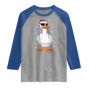 Funny Christmas Offensive Rude Duck Raglan Shirt I Dont Give A Duck Middle Finger Xmas TS11 Sport Gray Royal Print Your Wear