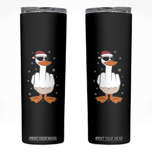 Funny Christmas Offensive Rude Duck Skinny Tumbler I Dont Give A Duck Middle Finger Xmas TS11 Black Print Your Wear