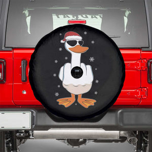 Funny Christmas Offensive Rude Duck Spare Tire Cover I Dont Give A Duck Middle Finger Xmas TS11 Black Print Your Wear